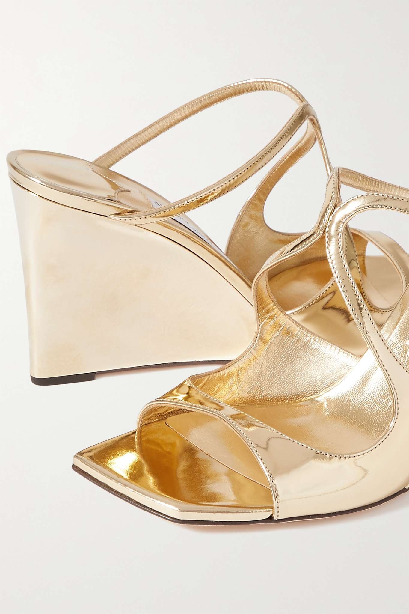 JIMMY CHOO Anise 85 patent-leather wedge sandals