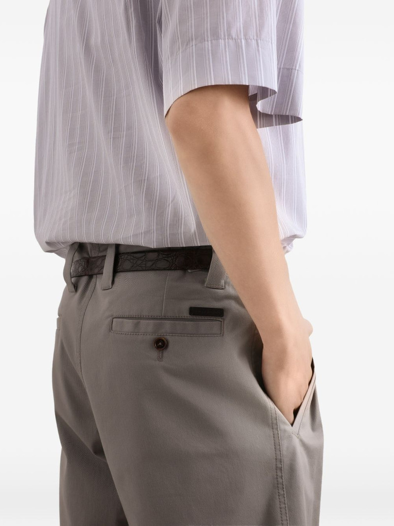 cuffed topstitched chino shorts 5