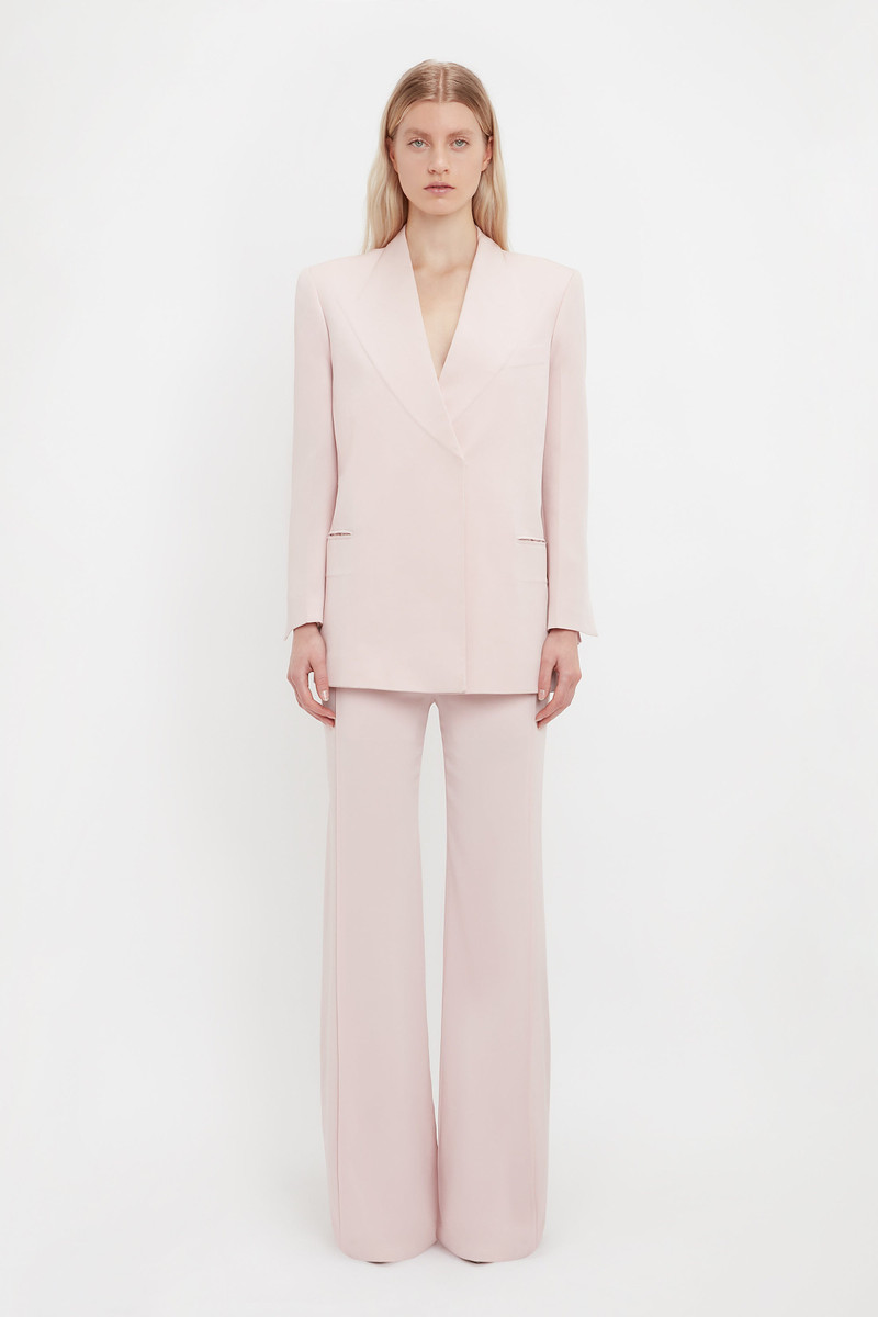 Victoria Beckham Peak Lapel Jacket In Blush outlook