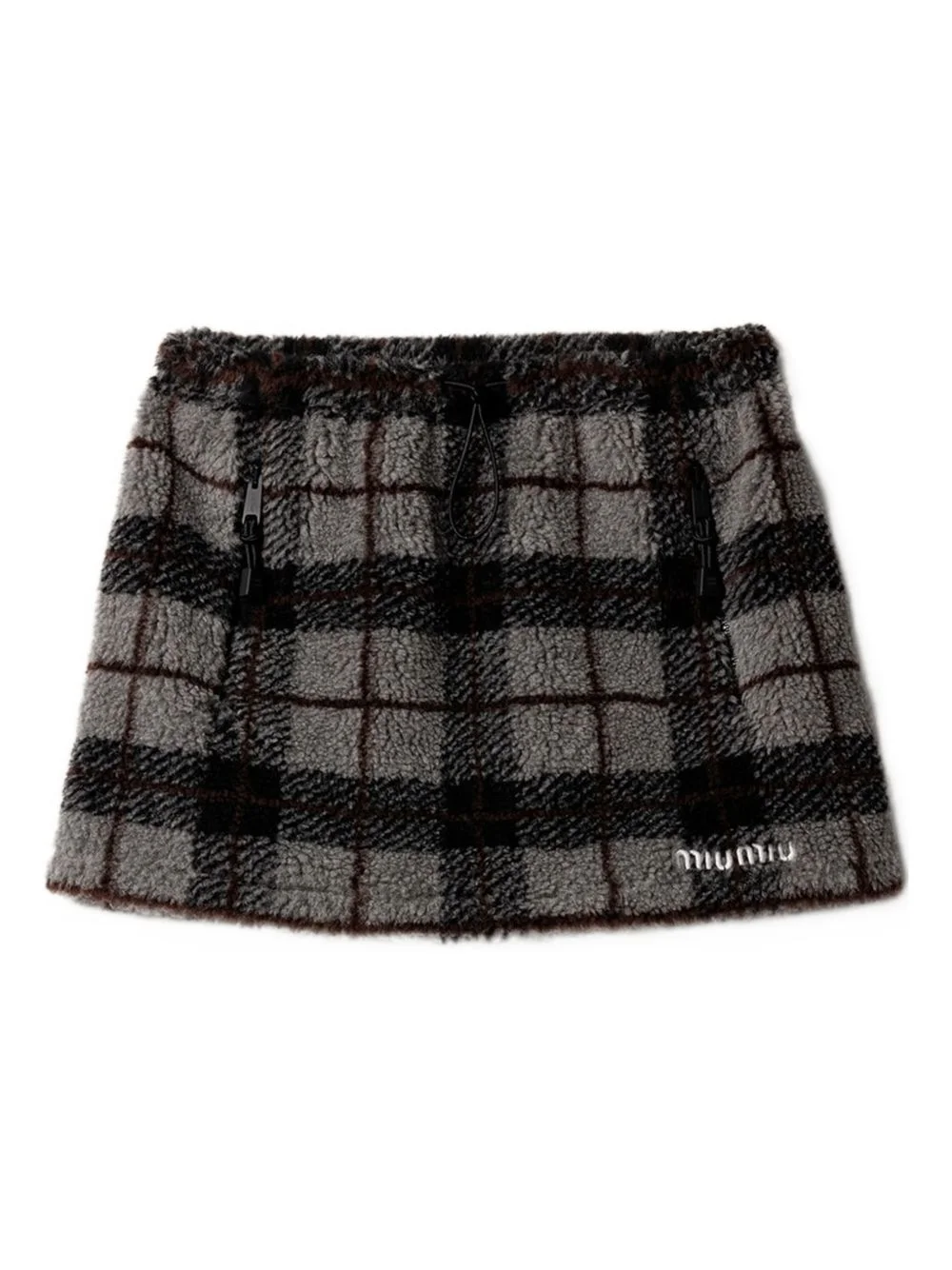 checked-pattern toggle mini skirt - 1