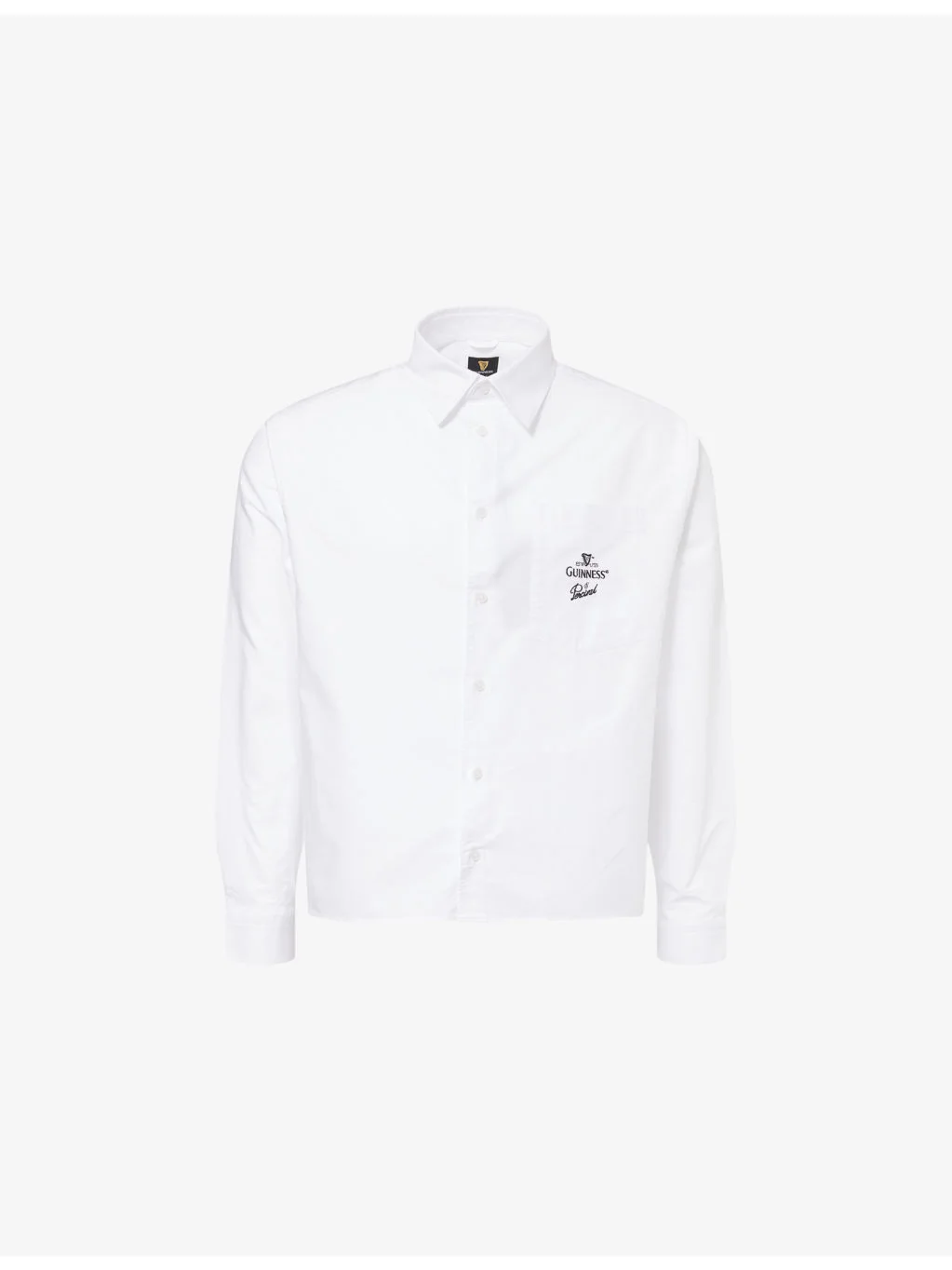 Guinness Embroidery Long-Sleeve Boxy Cotton Shirt - 1