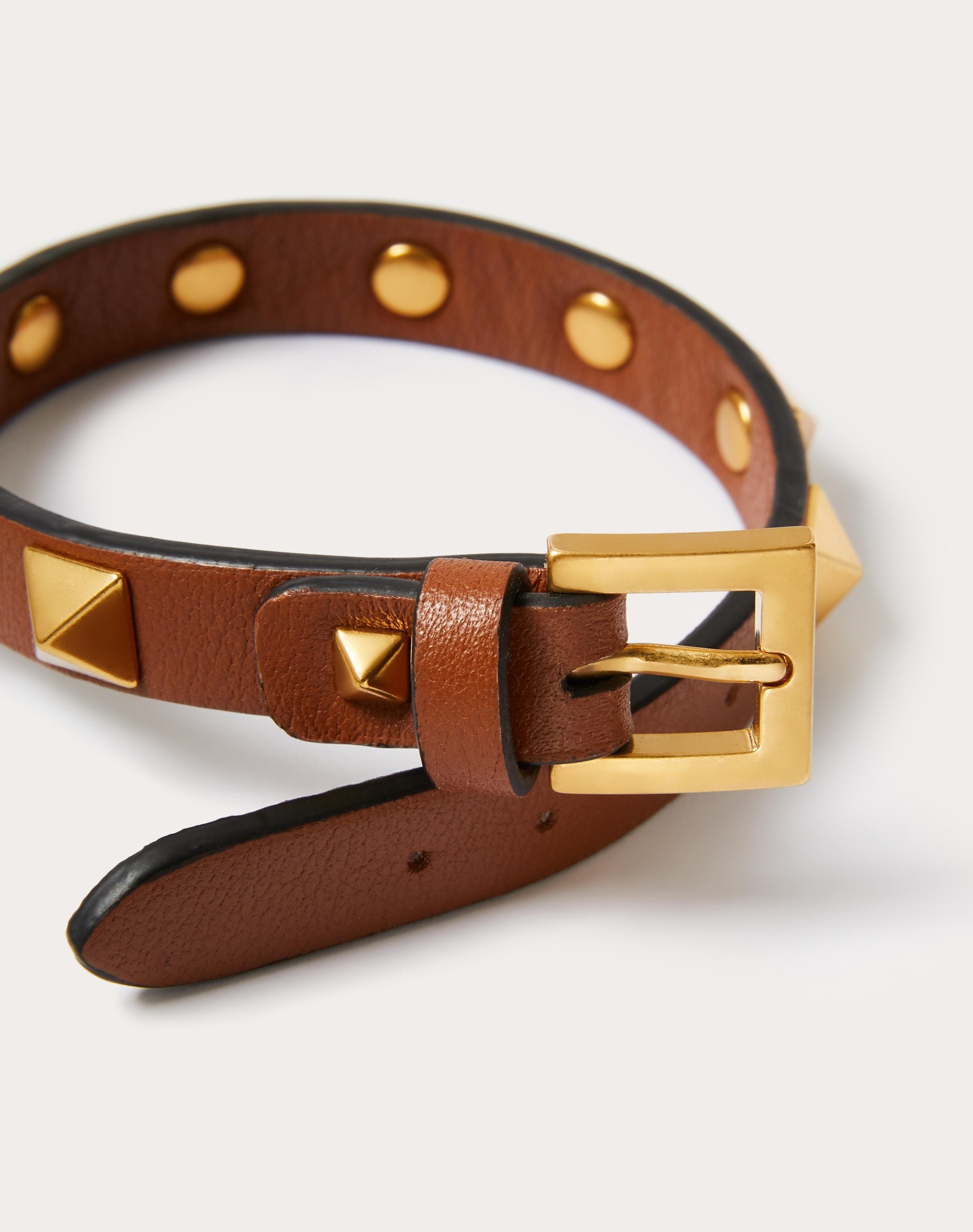 ROCKSTUD BRACELET IN LEATHER AND METAL - 4