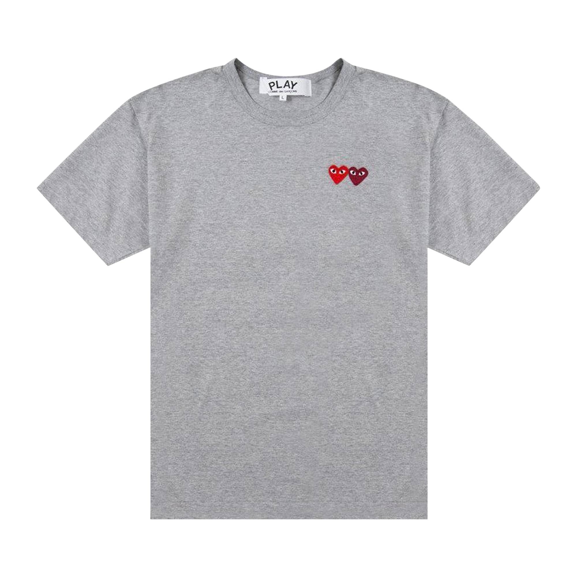 Comme des Garçons PLAY Double Heart T-Shirt 'Grey' - 1