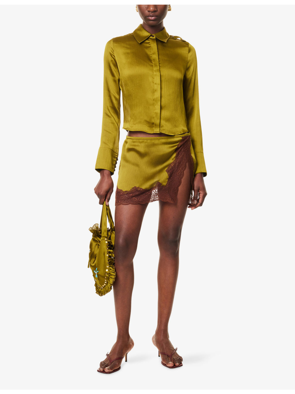 Sezanne Long-Sleeve Satin Shirt - 2