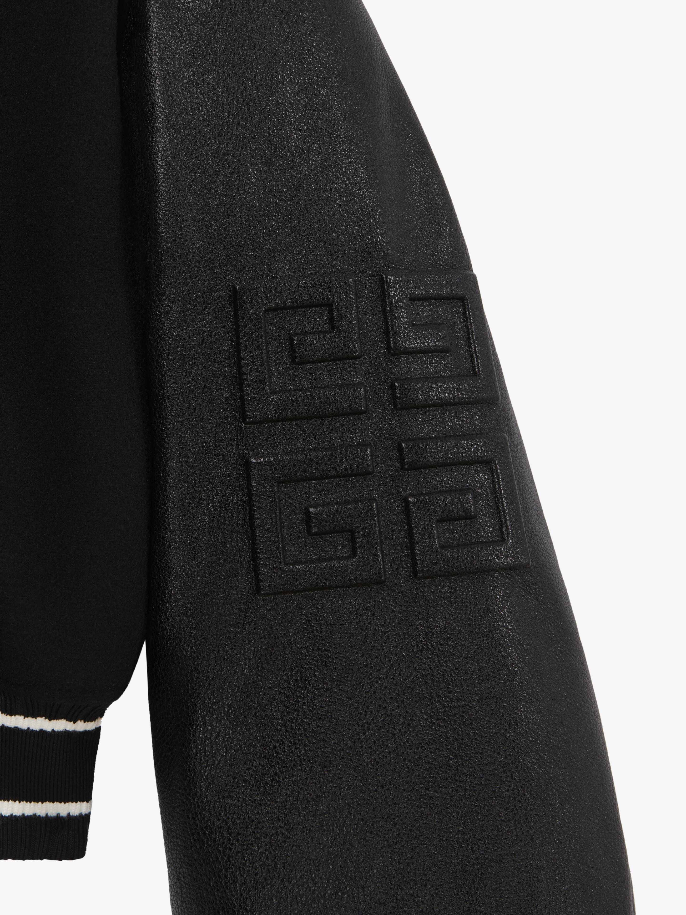 GIVENCHY CROPPED VARSITY JACKET IN WOOL AND LEATHER - 6
