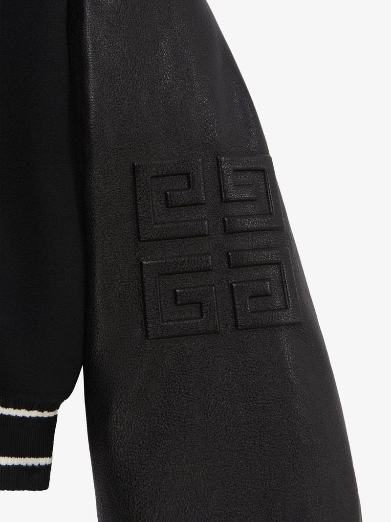 GIVENCHY CROPPED VARSITY JACKET IN WOOL AND LEATHER 6