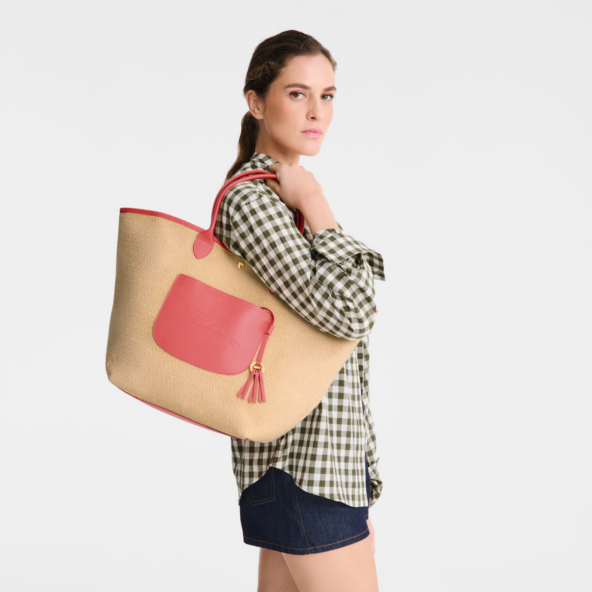 Le Pliage Collection L Basket bag Blush - Canvas - 2