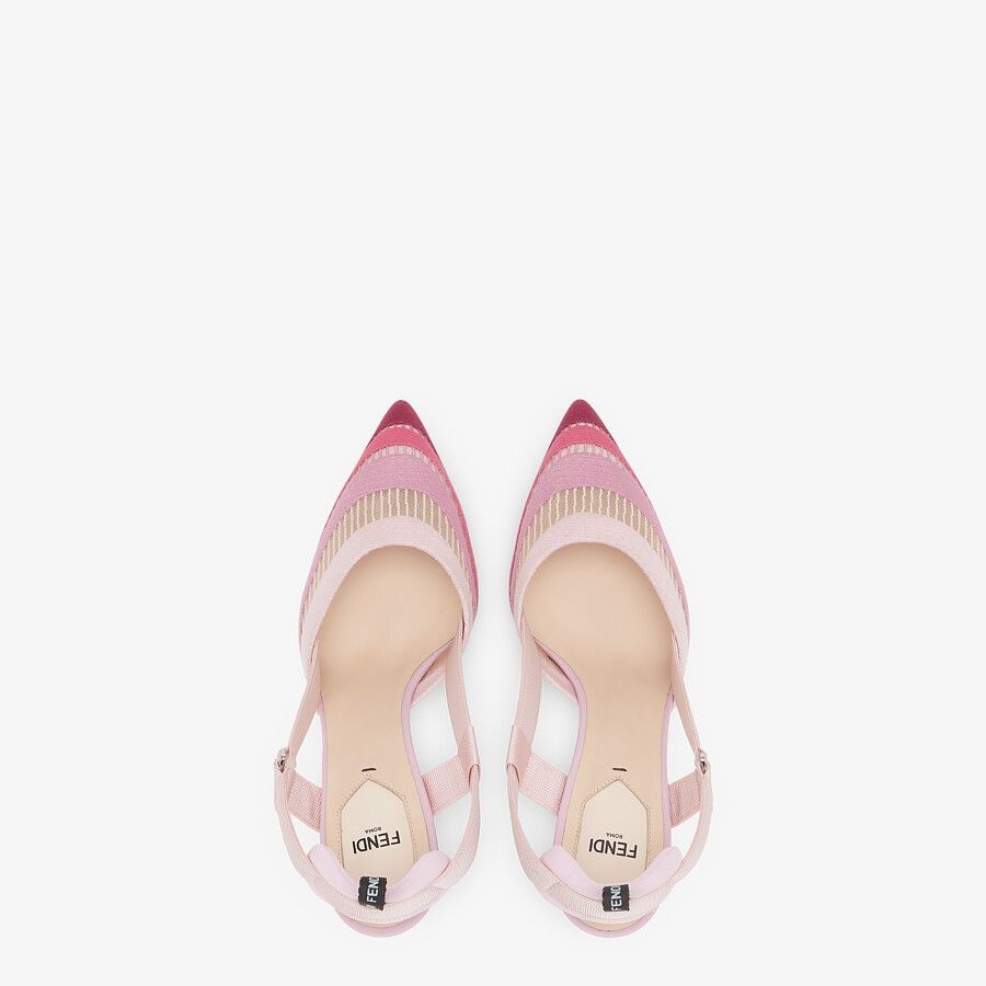 Lilac micromesh high-heeled slingbacks - 4