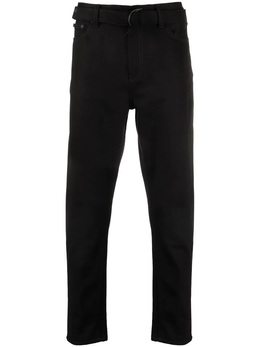 belted straight-leg trousers - 1