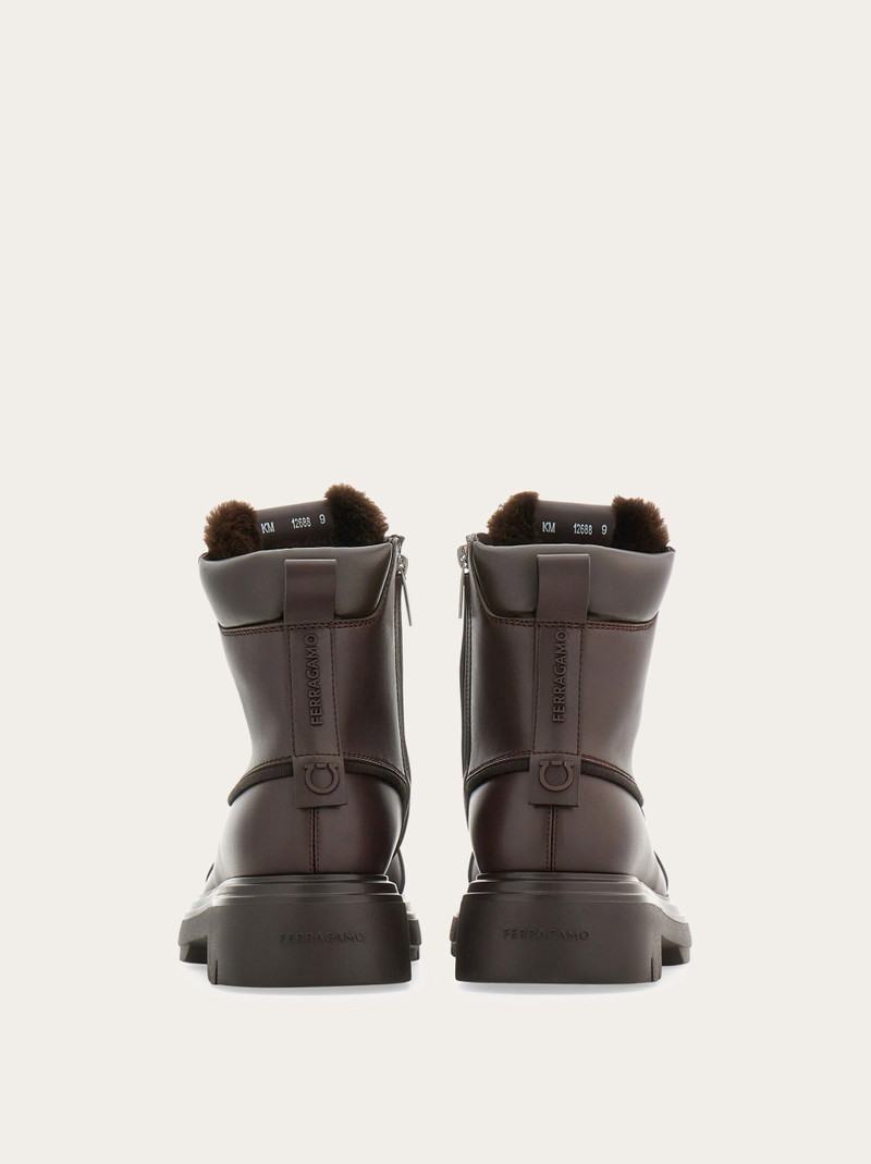 FERRAGAMO Combat boot with maxi-tongue outlook