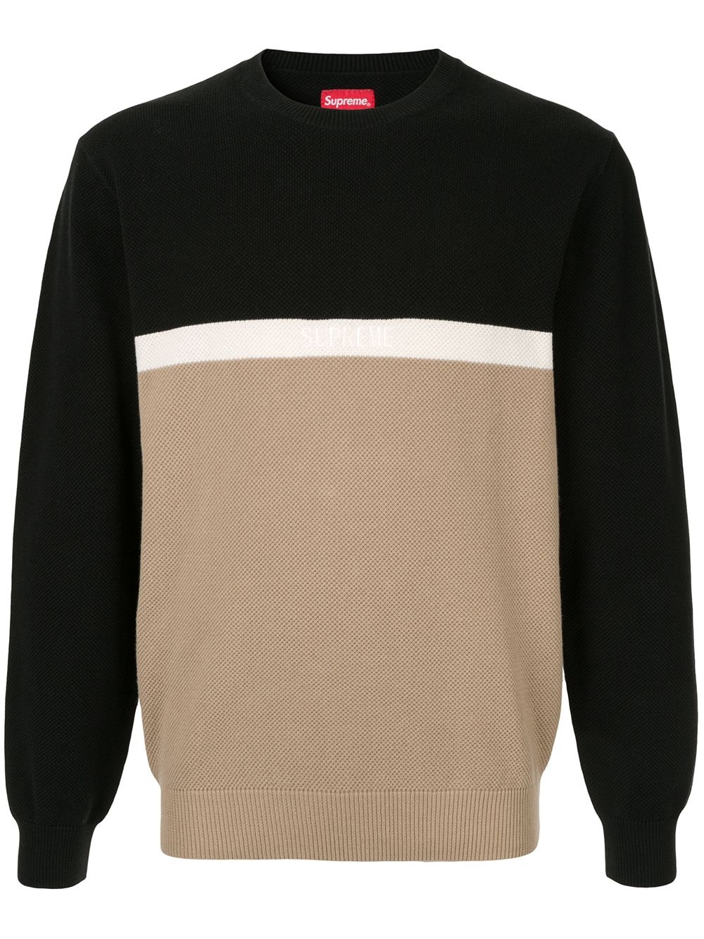 colour block pique jumper - 1