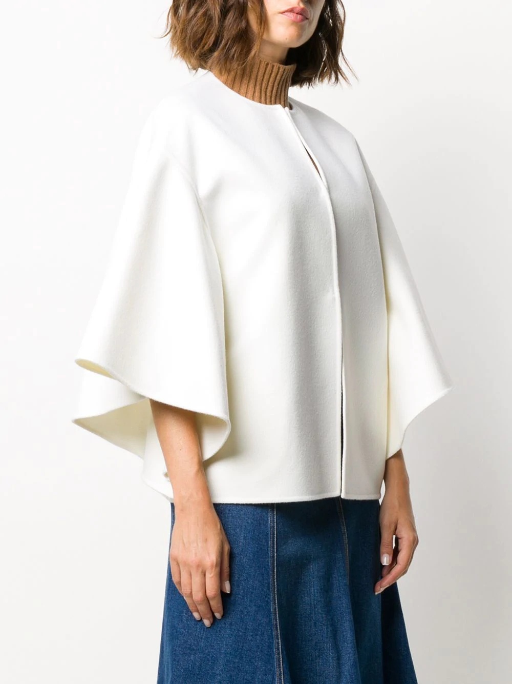 open front draped sleeves jacket - 3