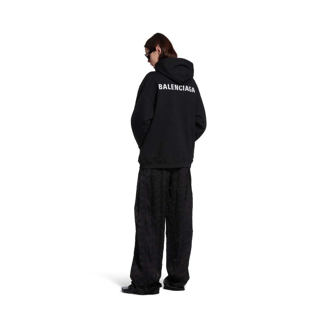 Balenciaga Back Hoodie Regular Fit in Black - 4