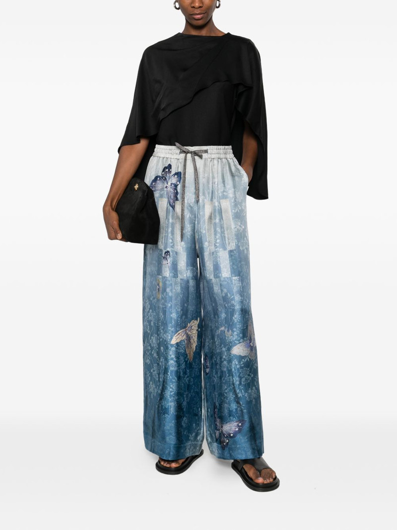 Pierre-Louis Mascia butterfly-print palazzo pants outlook