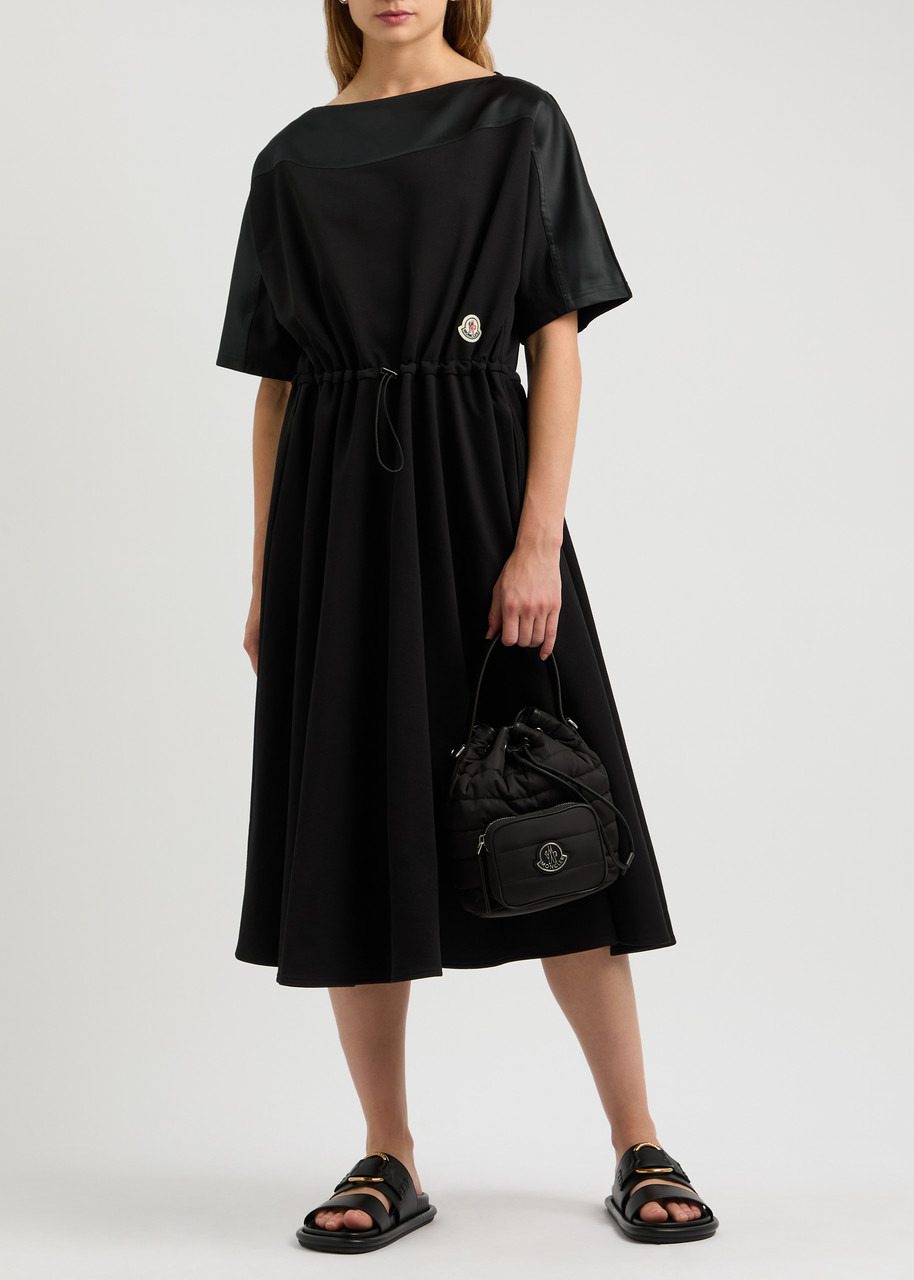 Satin and cotton midi dress - 4