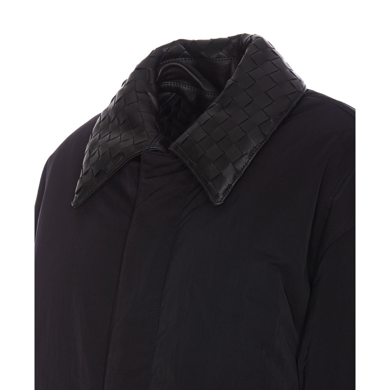 Bottega Veneta Men Puffer Jacket With Intreccio Collar - 2