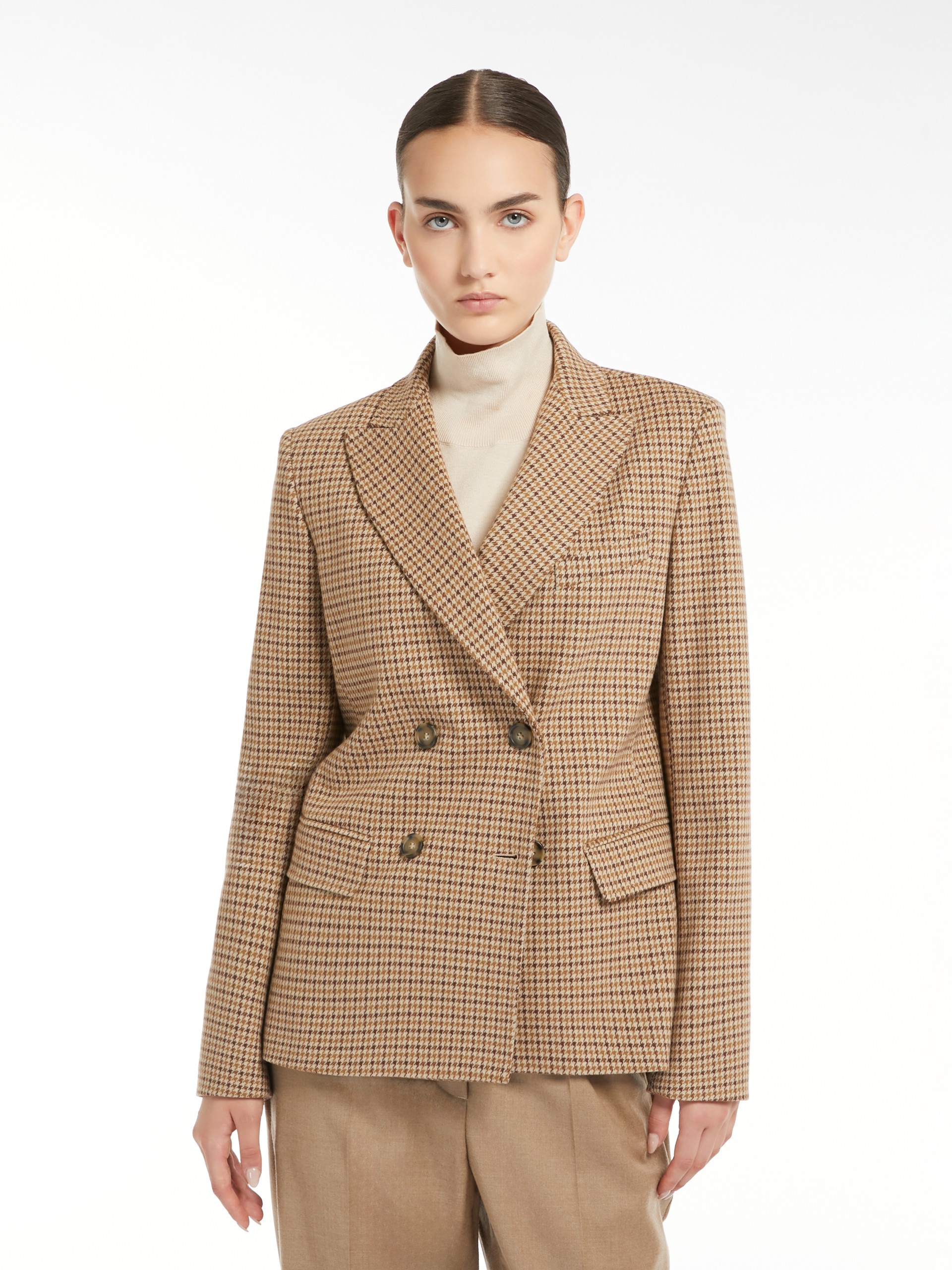 FUNGHI Double-breasted jacquard jersey blazer - 5