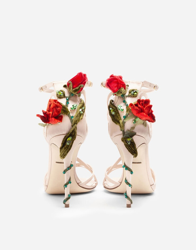 Satin sandals with embroidery 3