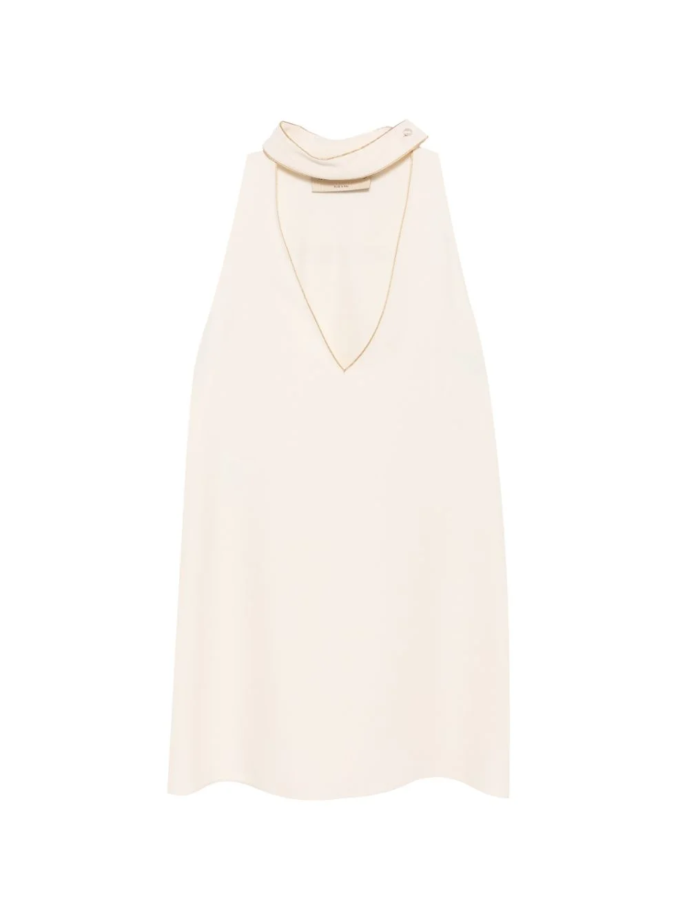 metallic-trim V-neck top - 1