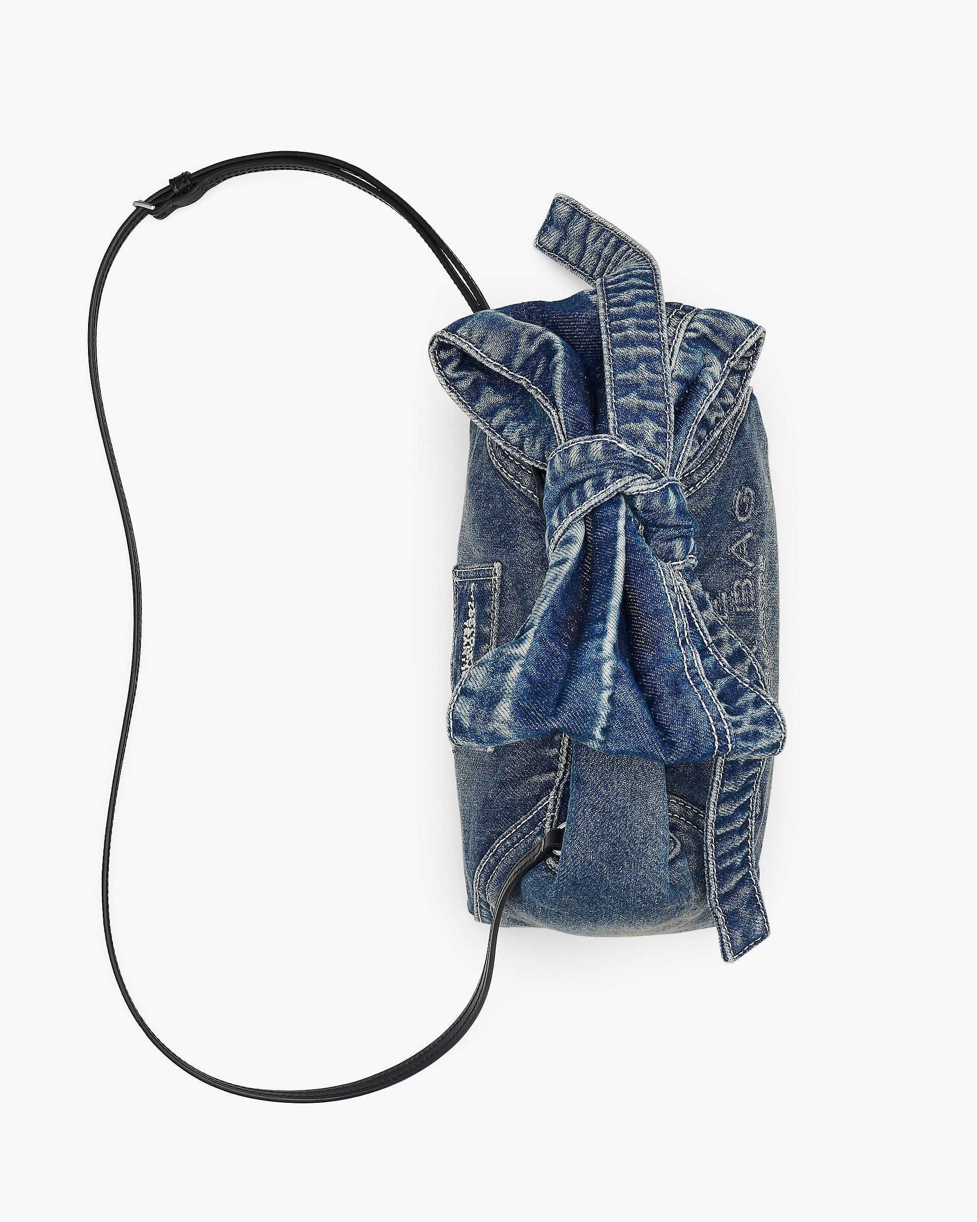 THE BOW DENIM MINI SACK BAG - 6