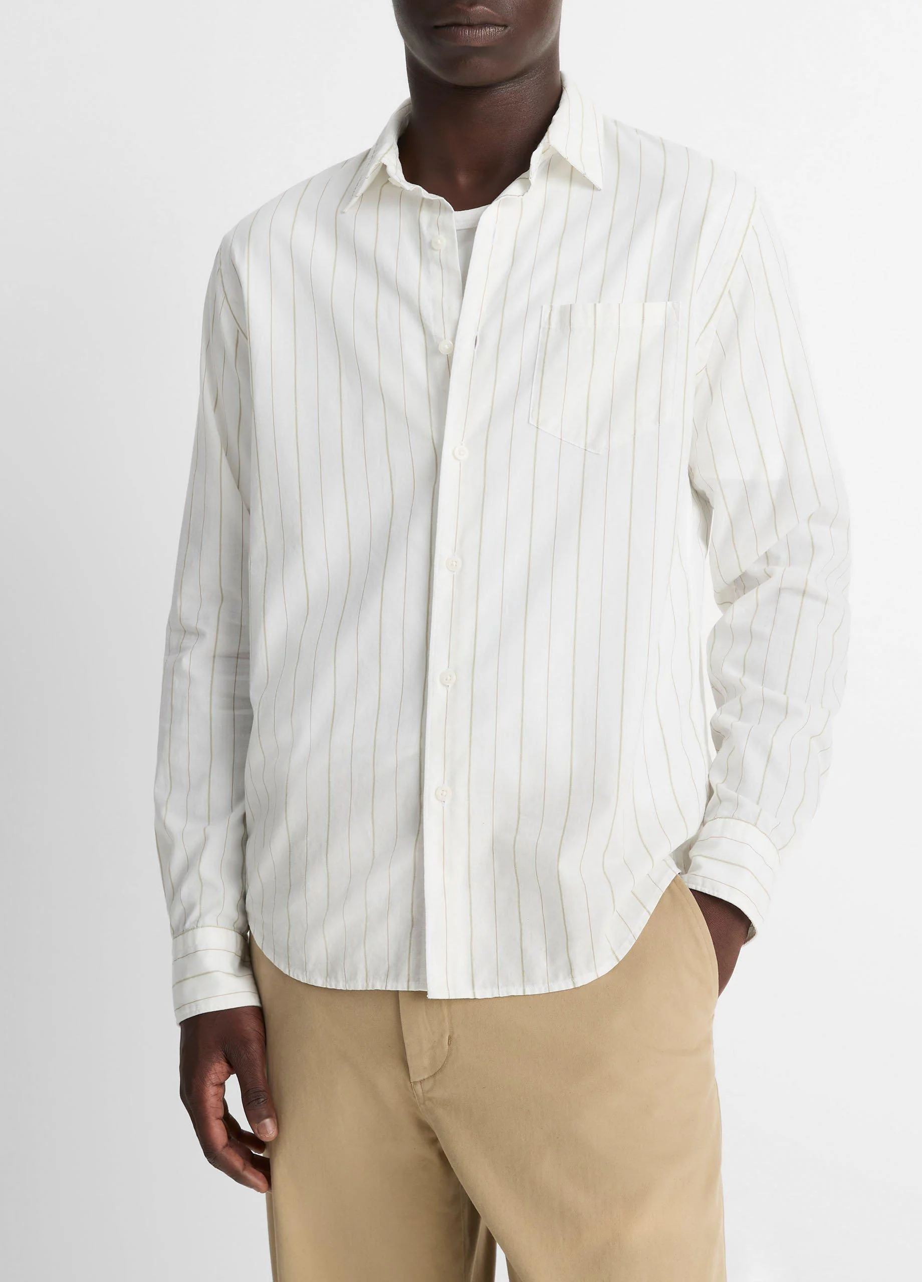 Chatsworth Stripe Cotton Oxford Button-Front Shirt - 1