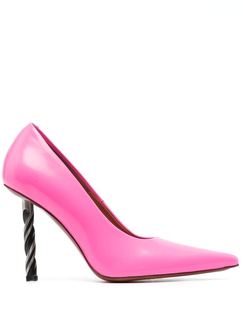 drill-heel leather pumps - 1
