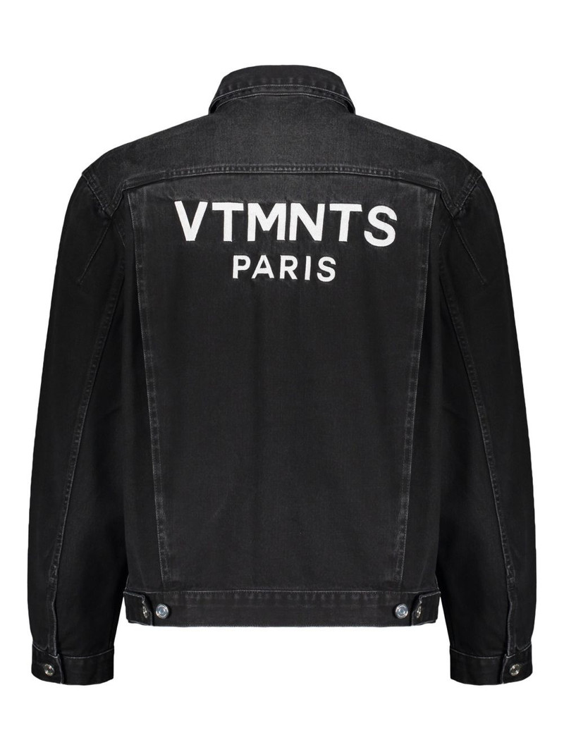 VETEMENTS logo-print cotton denim jacket outlook