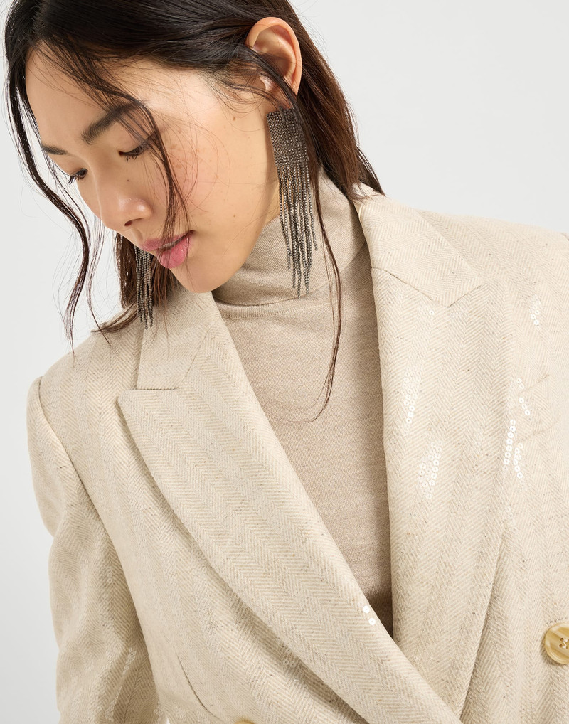 Wool and cashmere dazzling chevron blazer 3