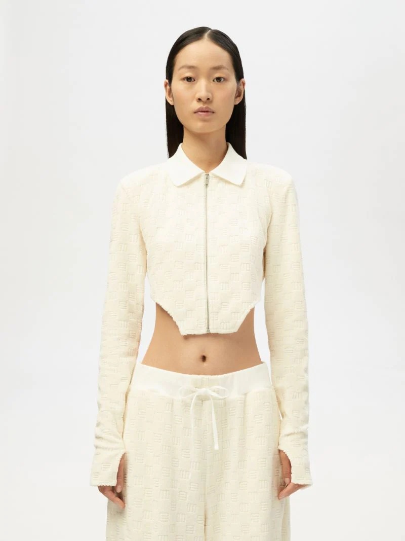 MONOGRAM ZIP UP FITTED TOP - 3
