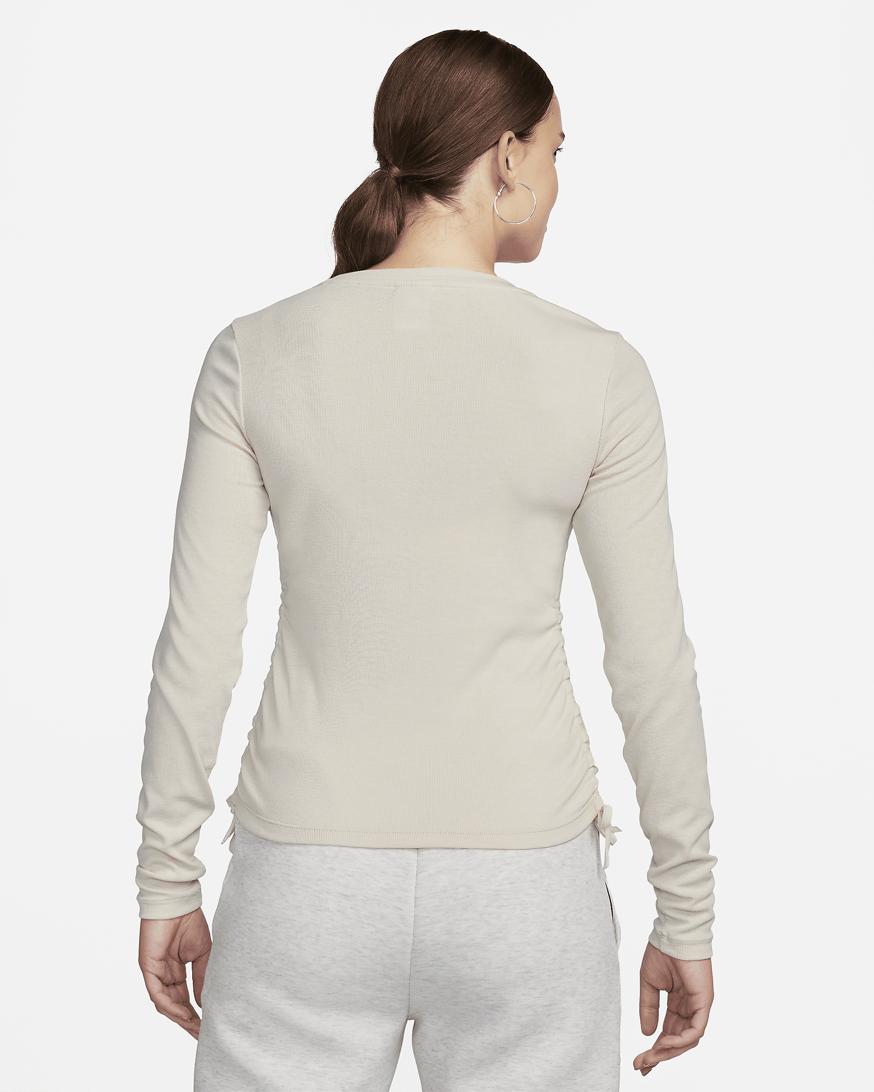 Women's Nike Sportswear Essential Ribbed Long-Sleeve Mod Crop Top - 2