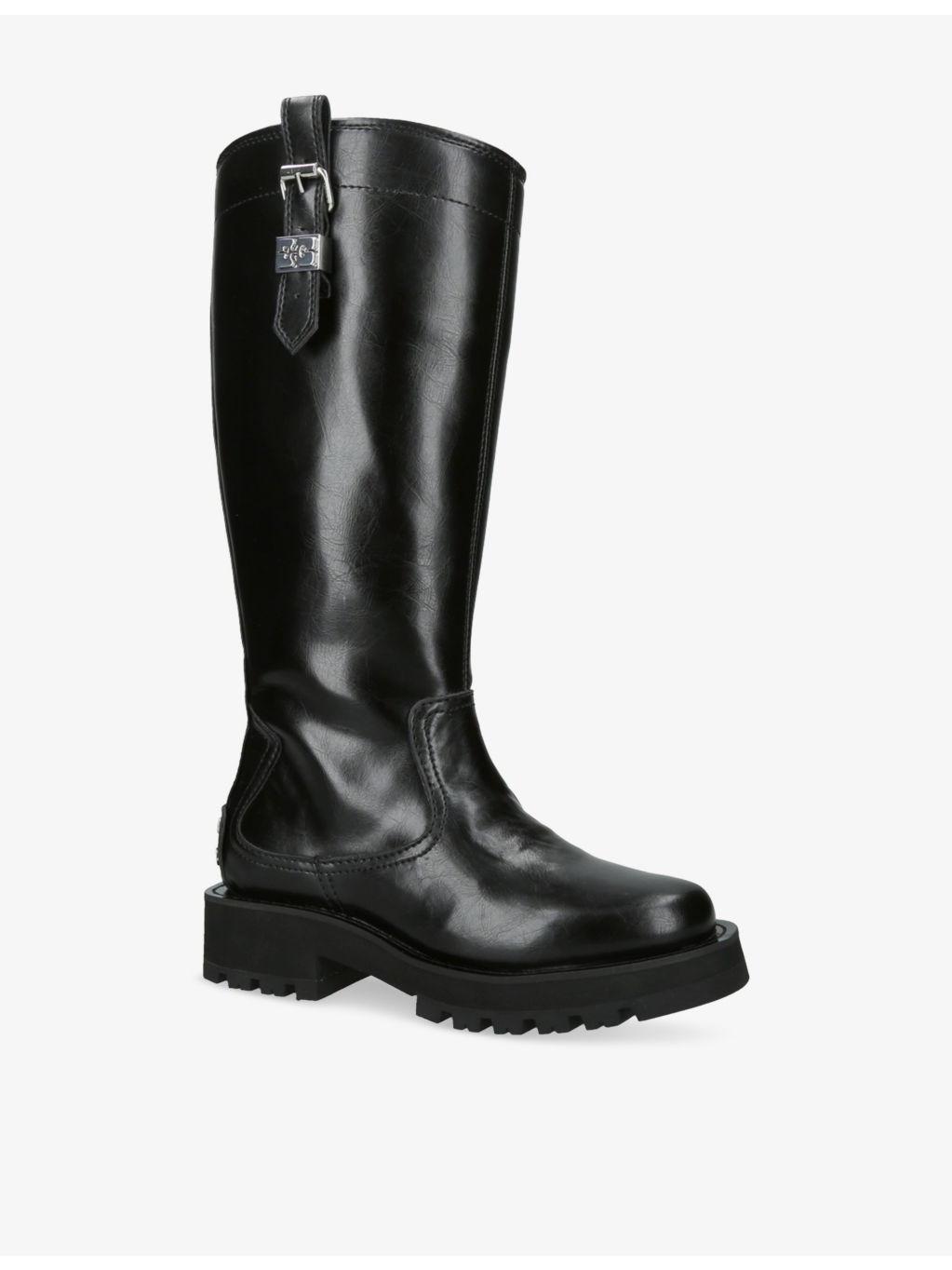 Studs High Crinkle Faux-Leather Boots - 3