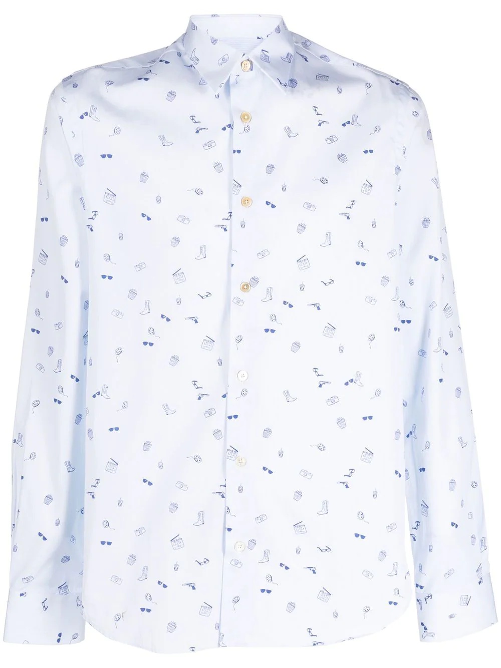 graphic-print button-up shirt - 1