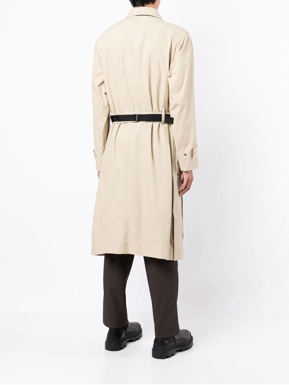 mid-length belted trench coat - 3