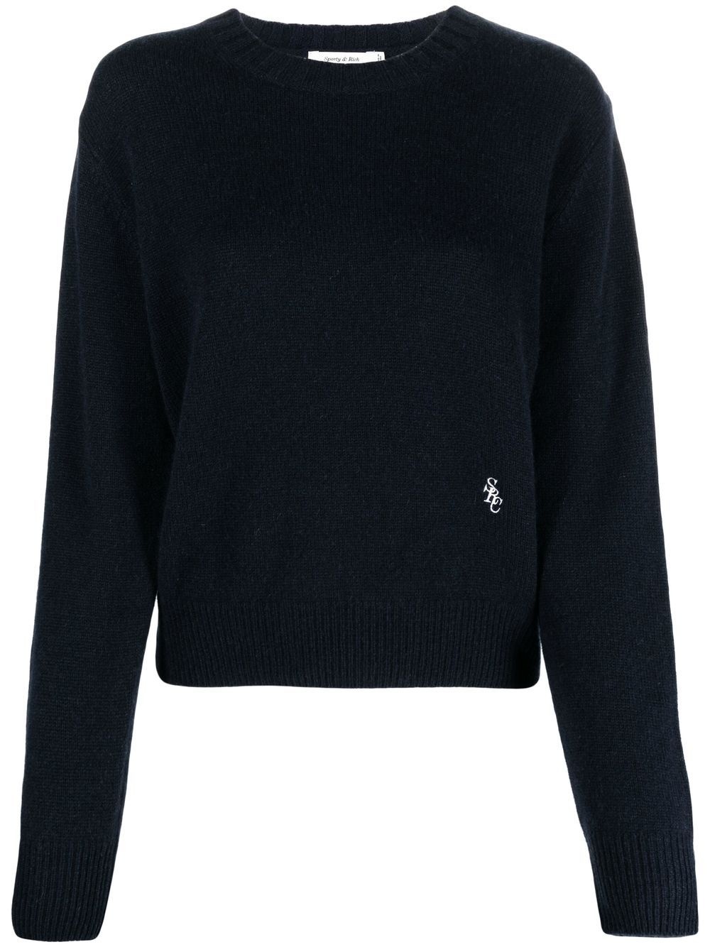 logo-embroidered crew-neck jumper - 1