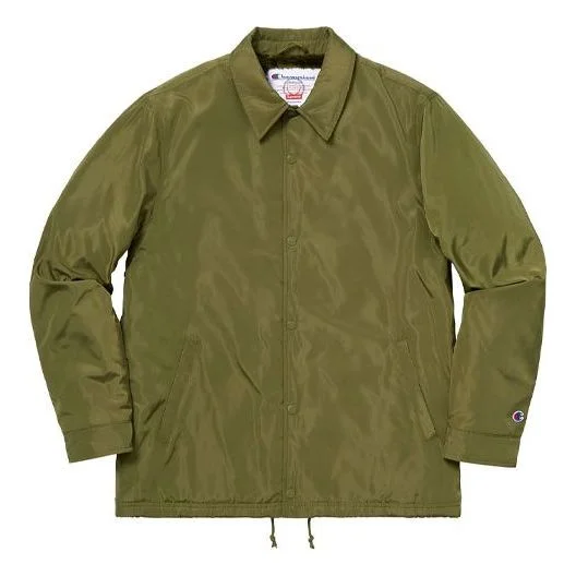 Supreme FW18 X Champion Label Coaches Jacket 'Olivegreen' SUP-FW18-367 - 1