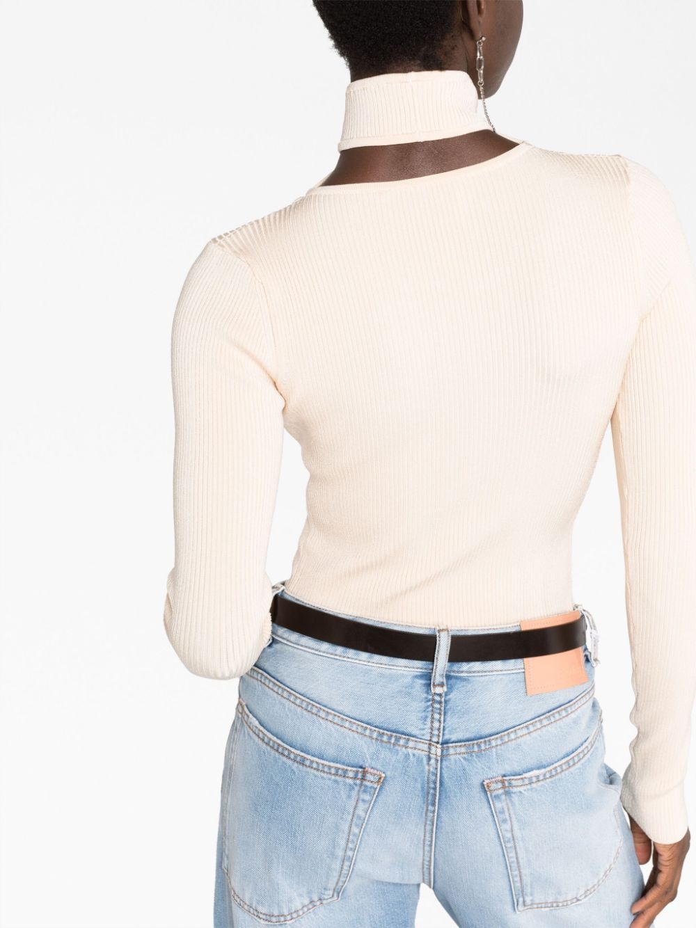 cut-out detail knitted top - 3