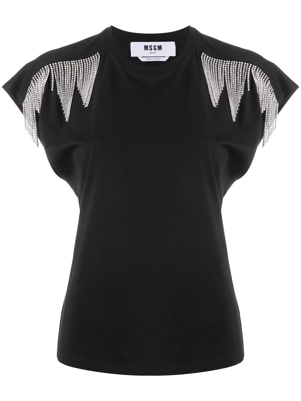 fringed short-sleeved top - 1