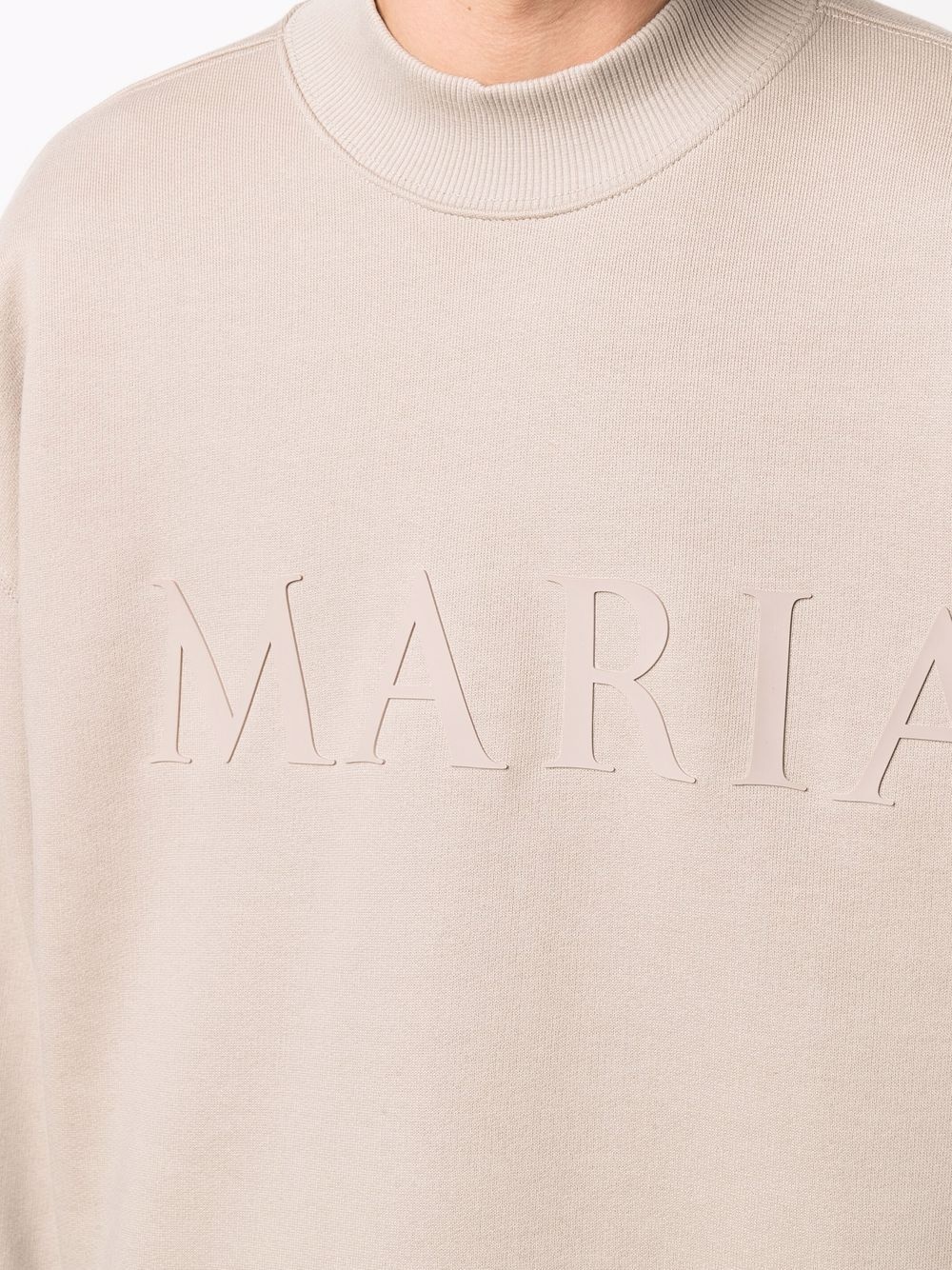 Maria-embossed cotton sweatshirt - 5
