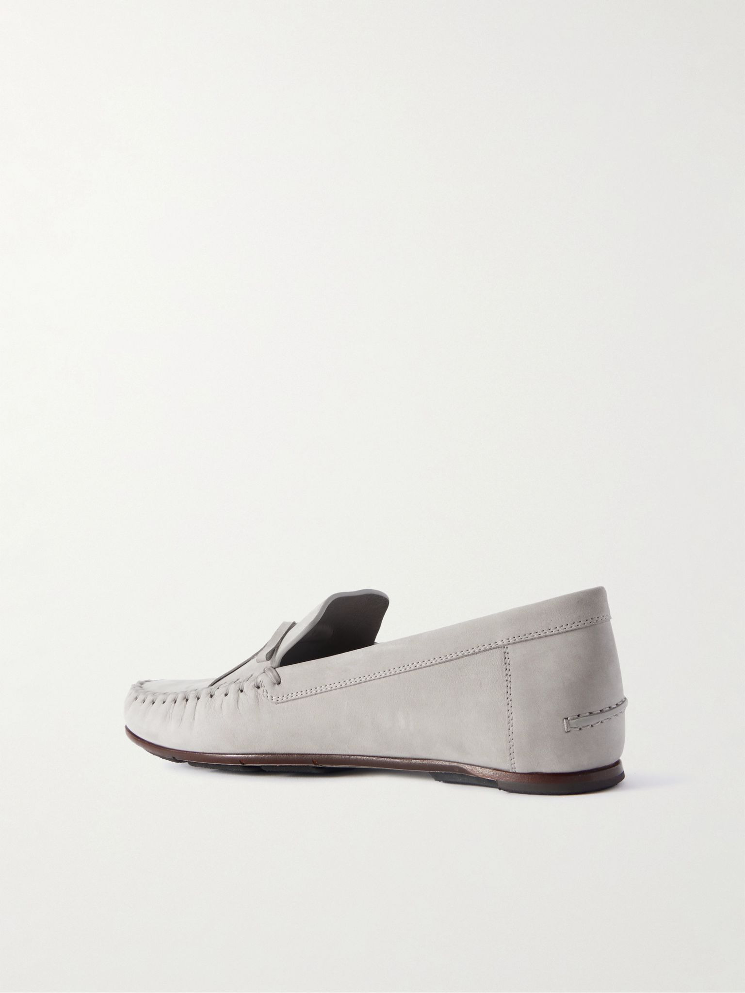 Gargano Tasselled Nubuck Driving Shoes Taupe - 4