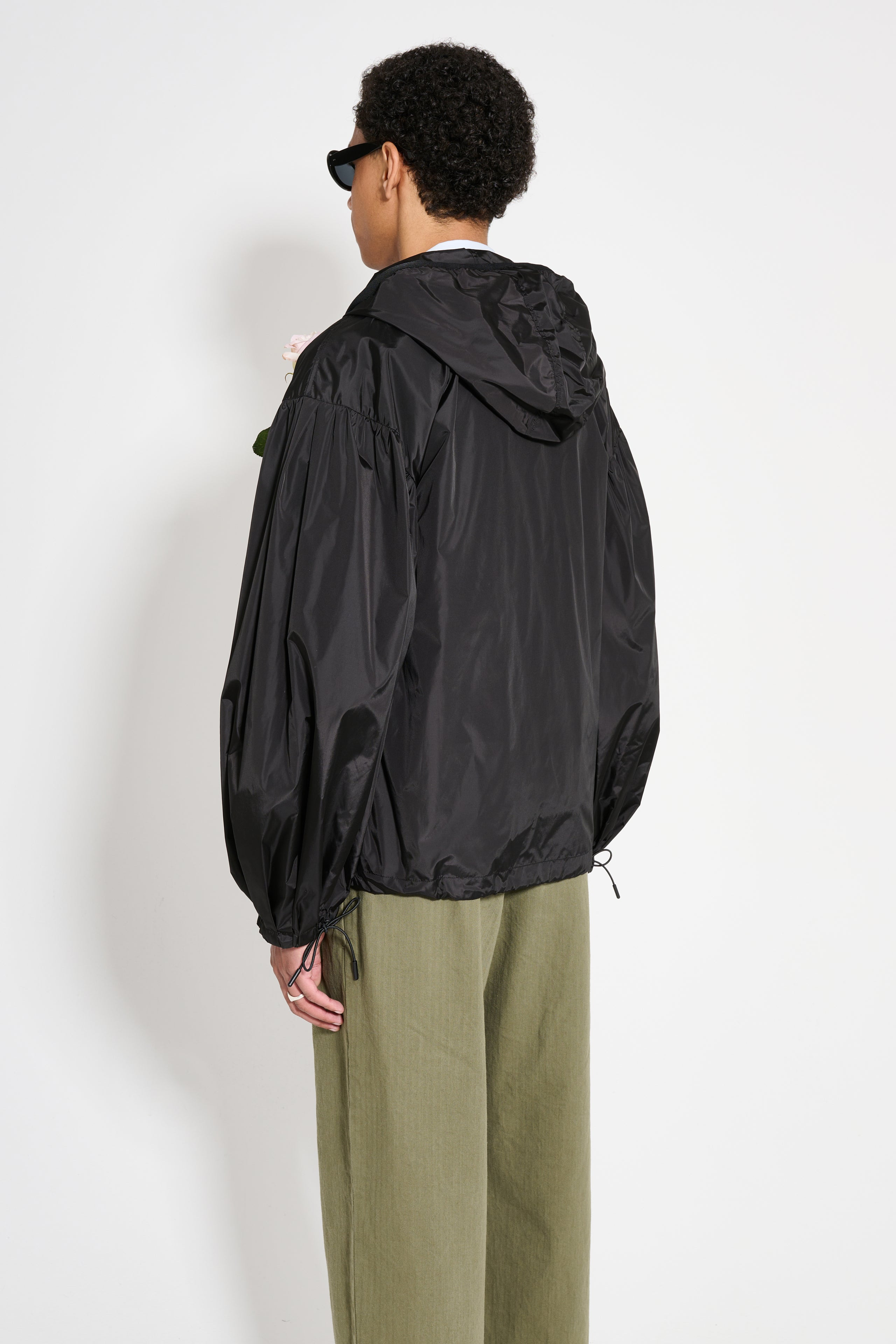 SIMONE ROCHA PUFF SLEEVE JACKET WITH TULLE POCKET AND FLOWER BLACK - 5