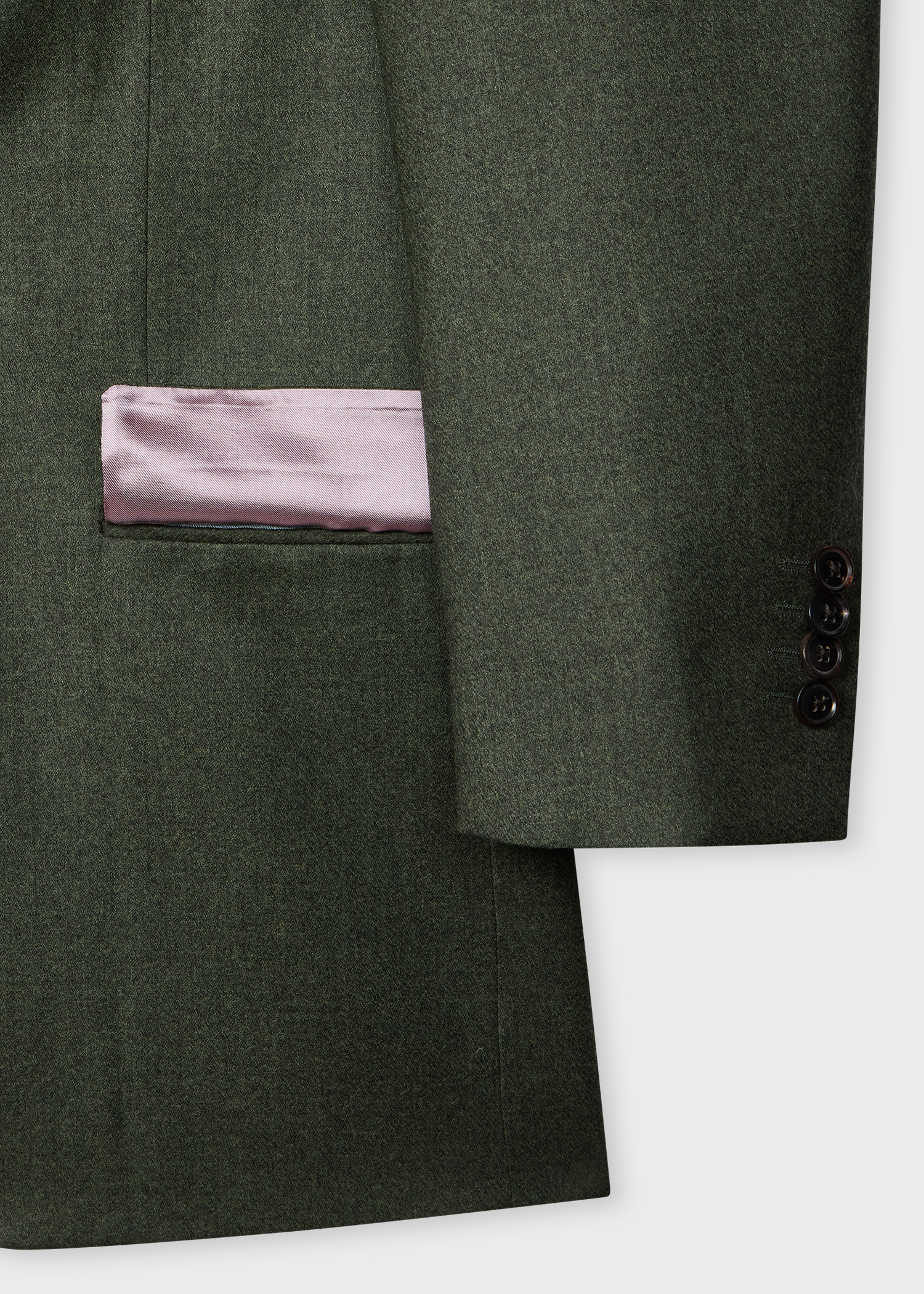 Tailored-Fit Green Overdyed Wool-Cashmere Flannel Blazer - 3