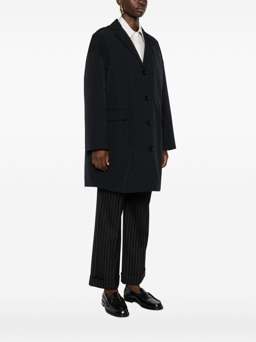 button-fastening notched-lapel coat - 3