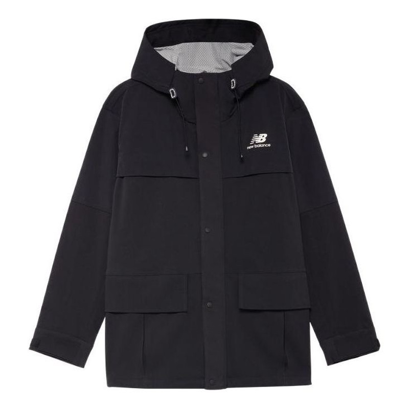 New Balance Hooded Mid Down Jacket 'Black' AMJ23315-BK - 1