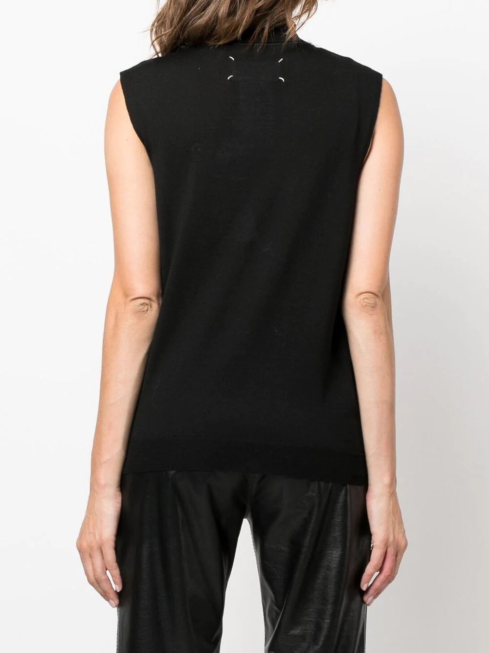 roll-neck sleeveless knitted top - 8