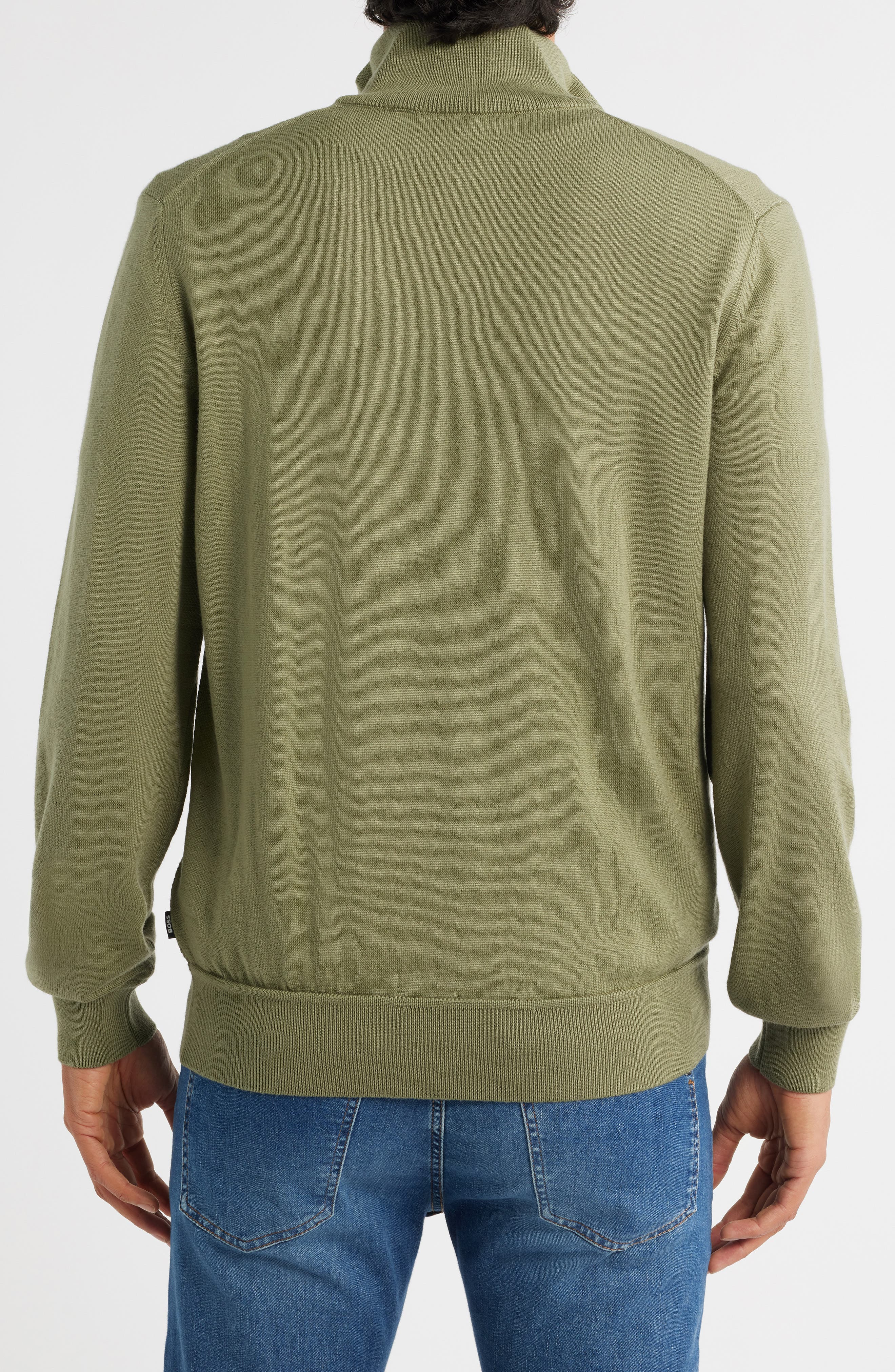 BOSS Illario Quarter Zip Sweater in Medium Green at Nordstrom - 2