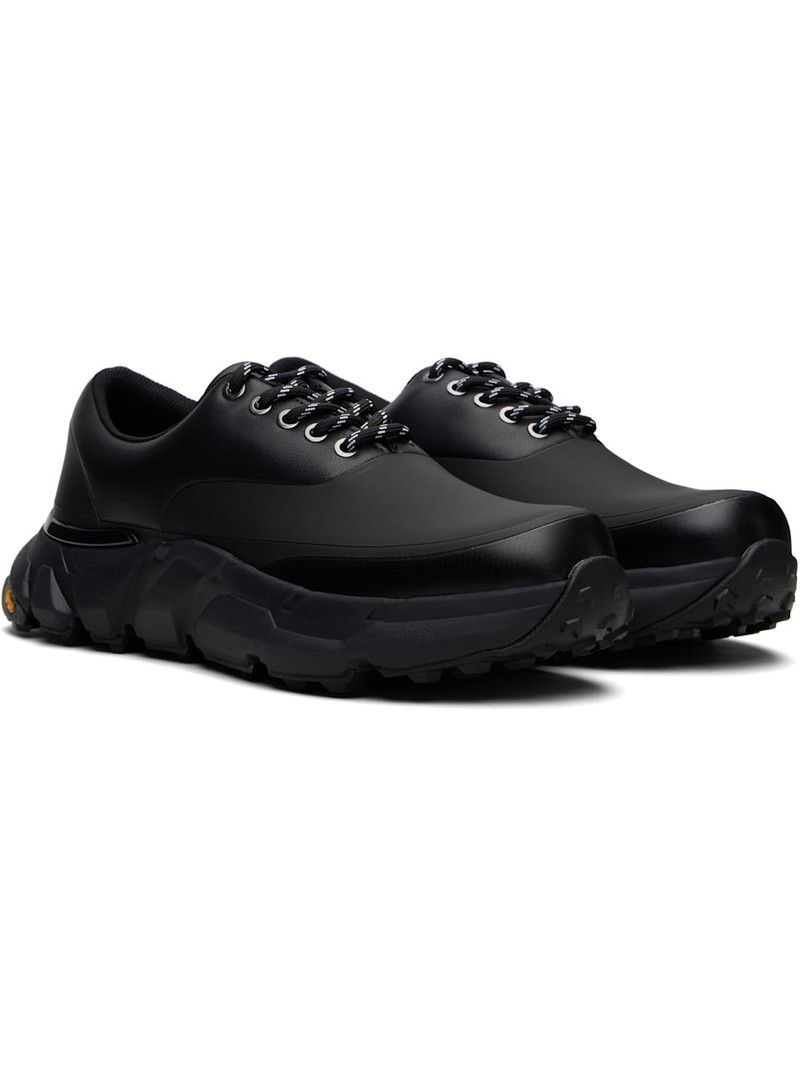 Black Synthetic Leather Low Top Sneakers 4
