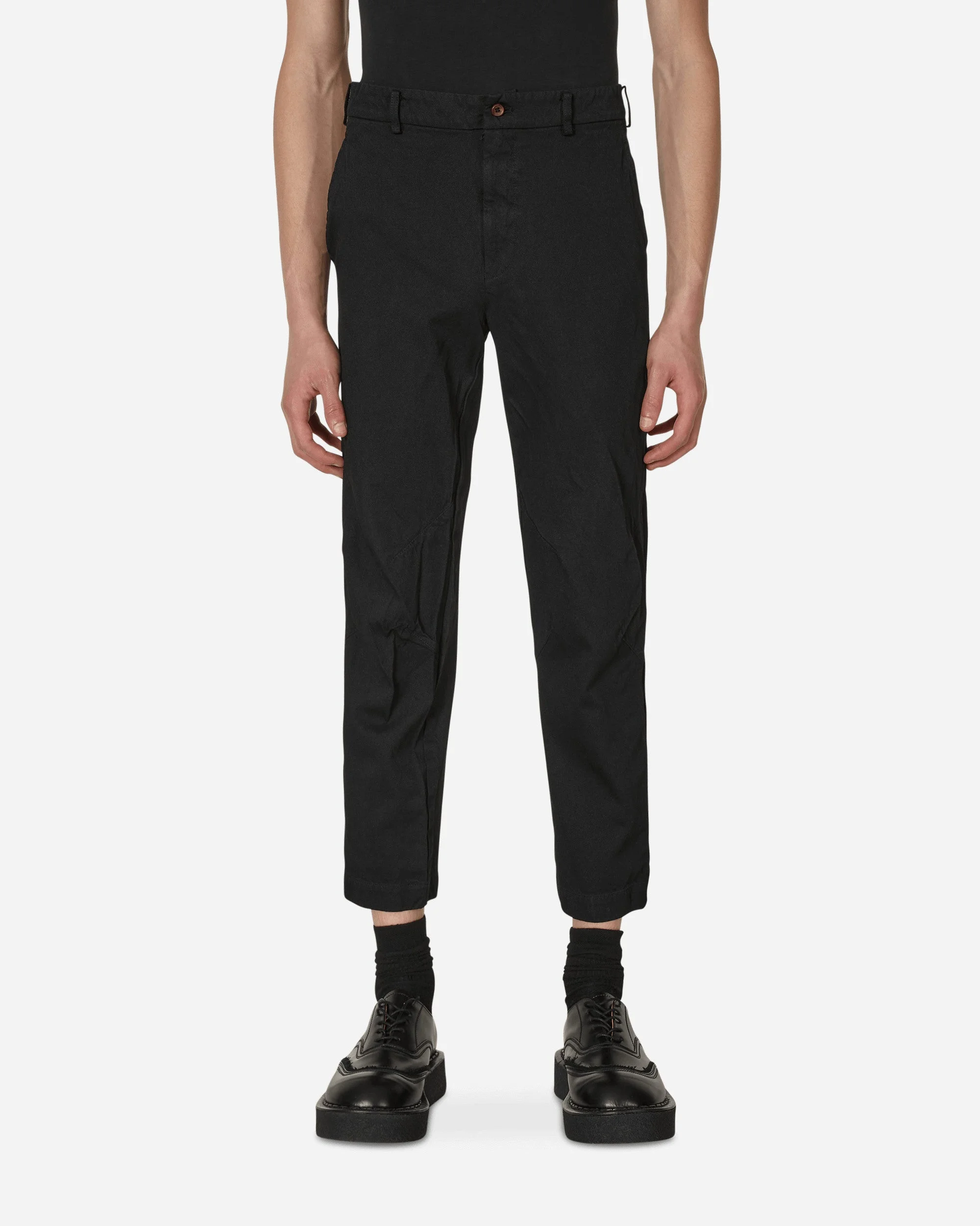 Crumpled Polyester Pants Black - 1