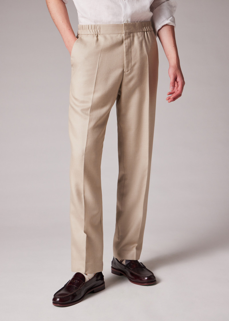 Light Camel Wool-Silk Unlined Suit 8