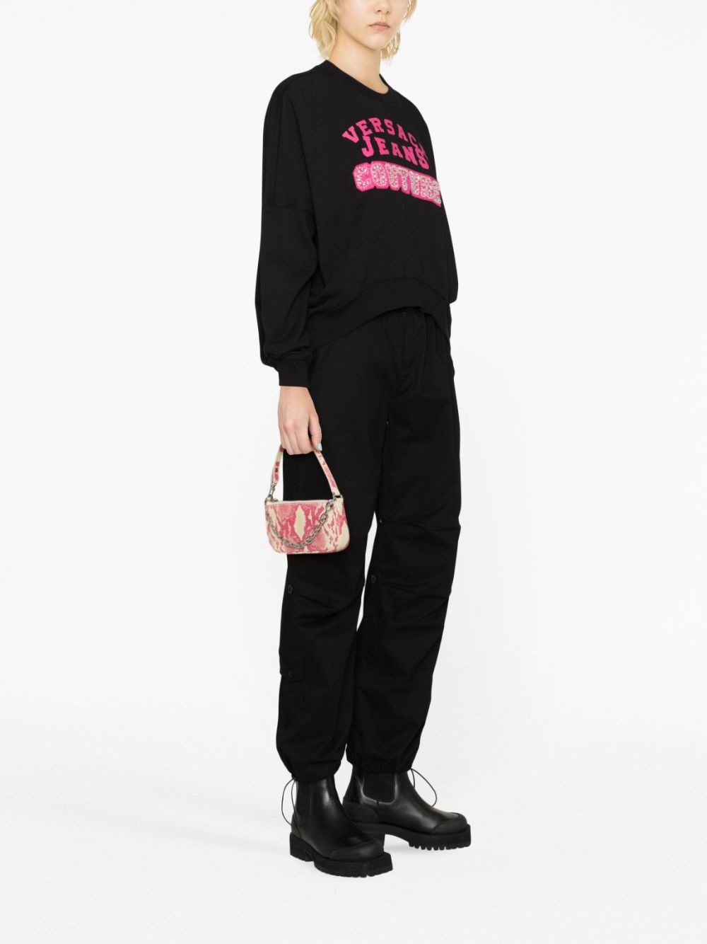 crystal-embellished logo-print sweatshirt - 4