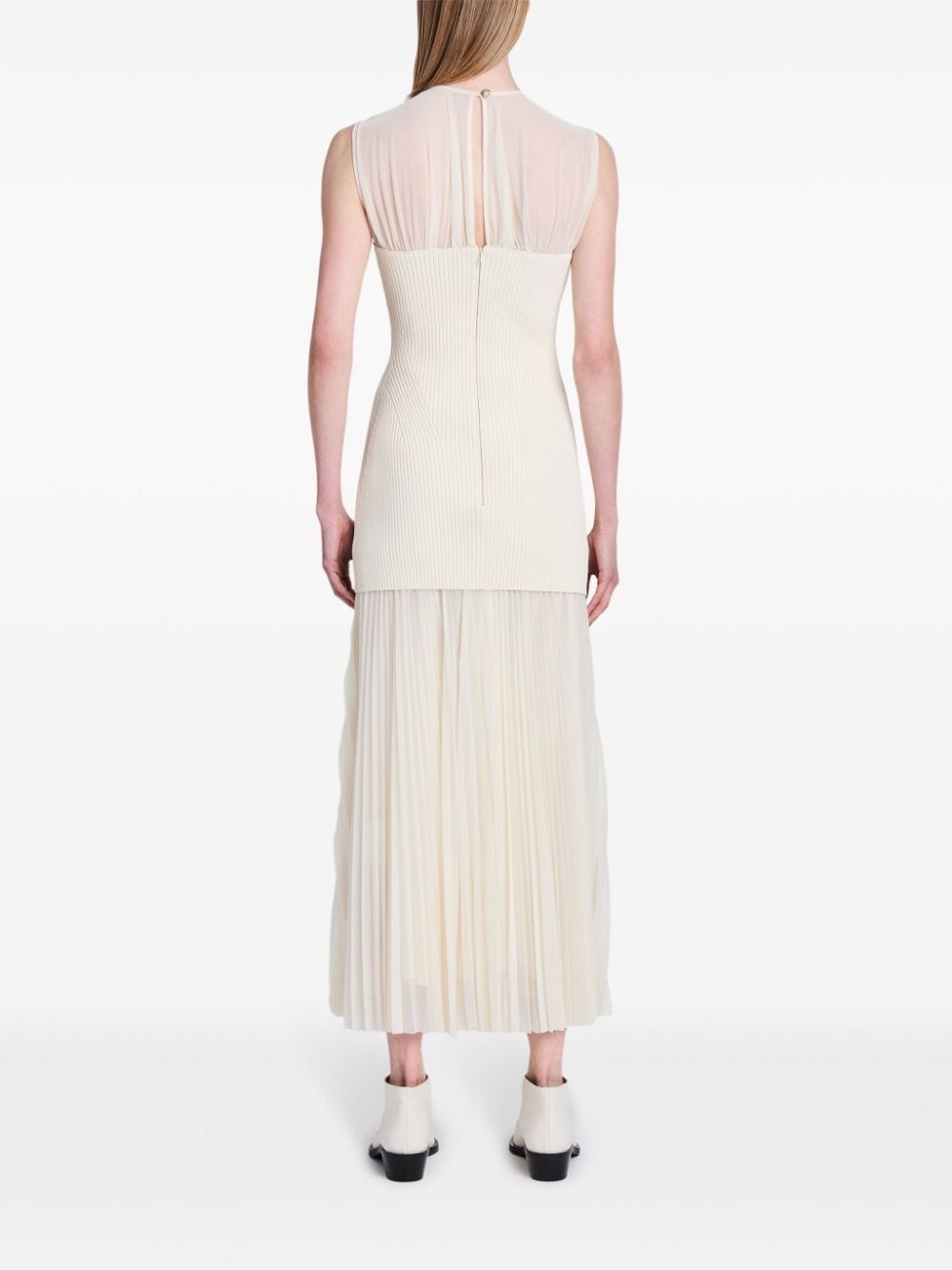 Niki ribbed-knit panel pleated maxi dress - 4